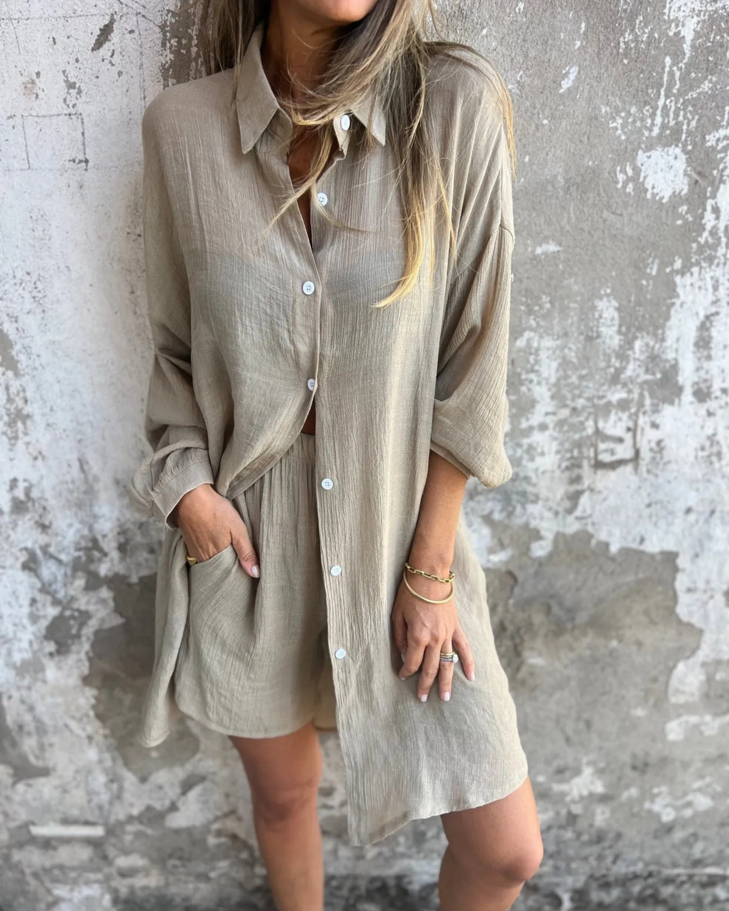 Mireya Casual Shirt & Short Set