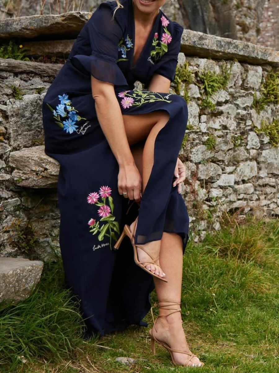 SOLANA EMBROIDERED MAXI DRESS