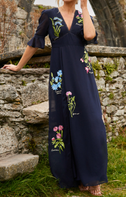 SOLANA EMBROIDERED MAXI DRESS