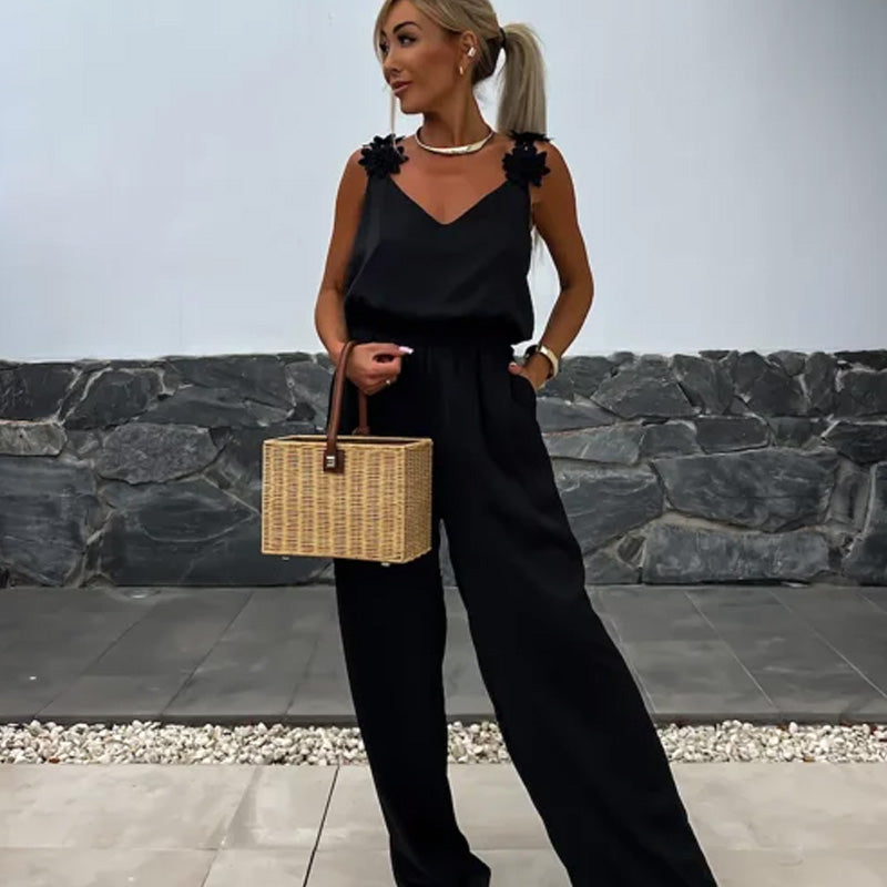 ZARIA SLEEVELESS WIDE-LEG JUMPSUIT