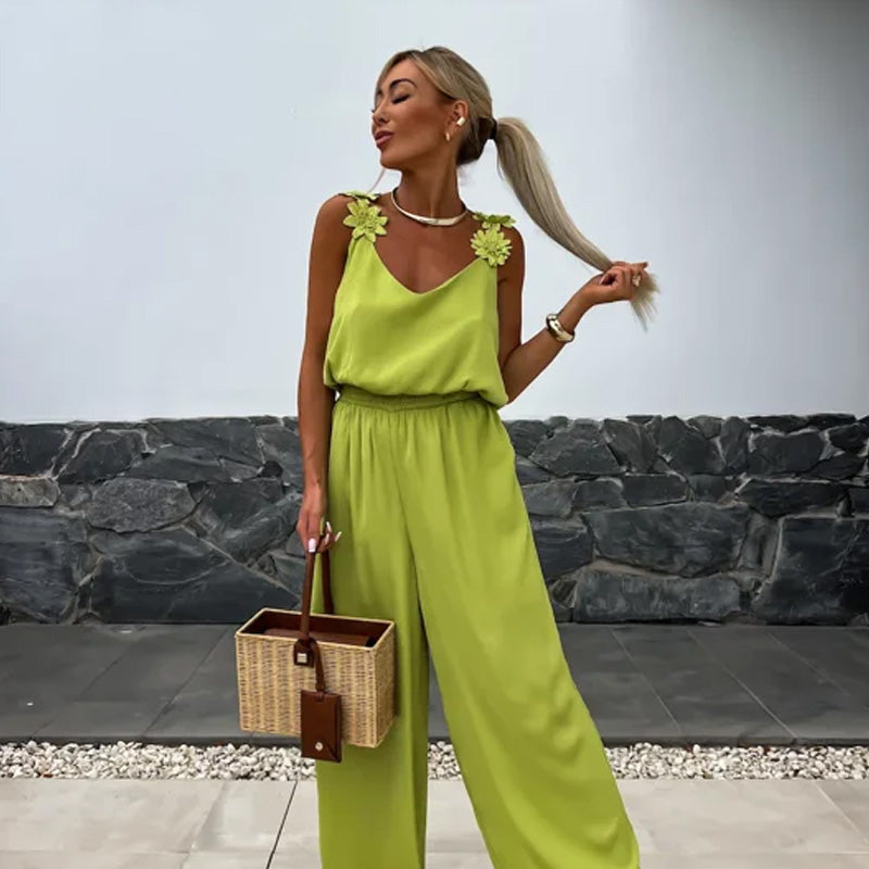 ZARIA SLEEVELESS WIDE-LEG JUMPSUIT