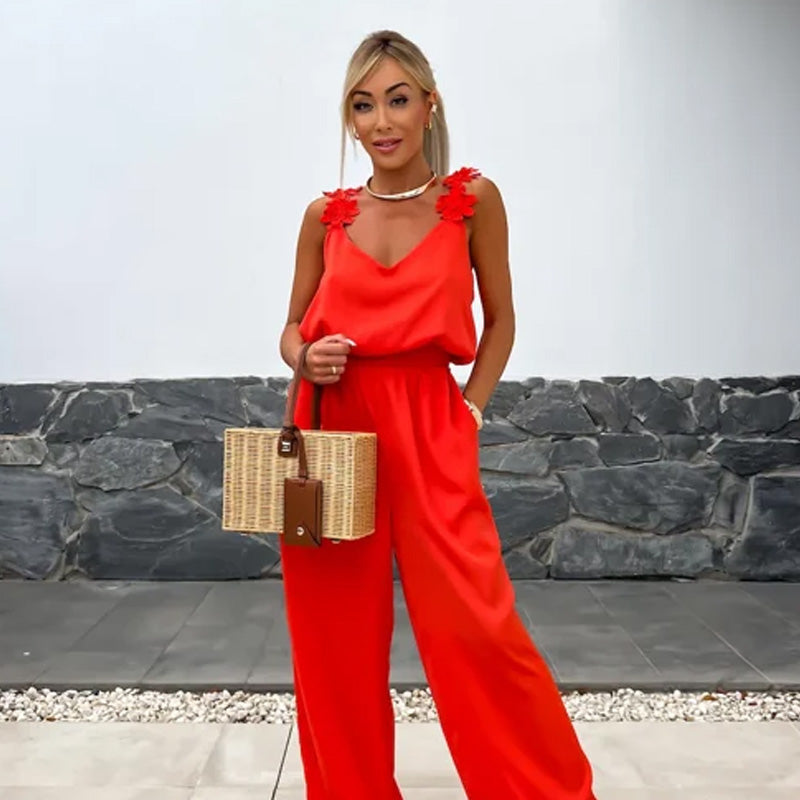 ZARIA SLEEVELESS WIDE-LEG JUMPSUIT