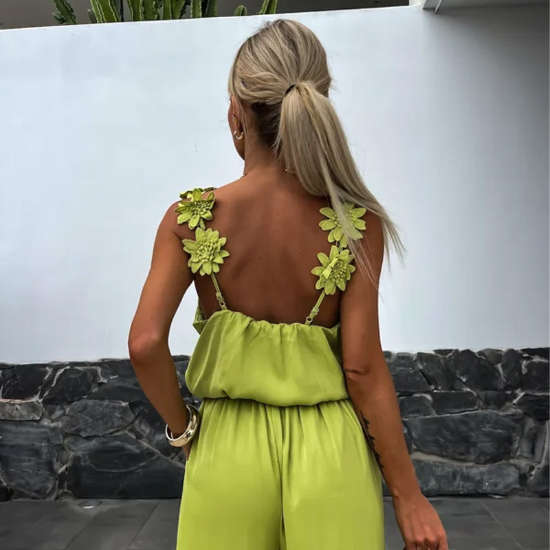 ZARIA SLEEVELESS WIDE-LEG JUMPSUIT