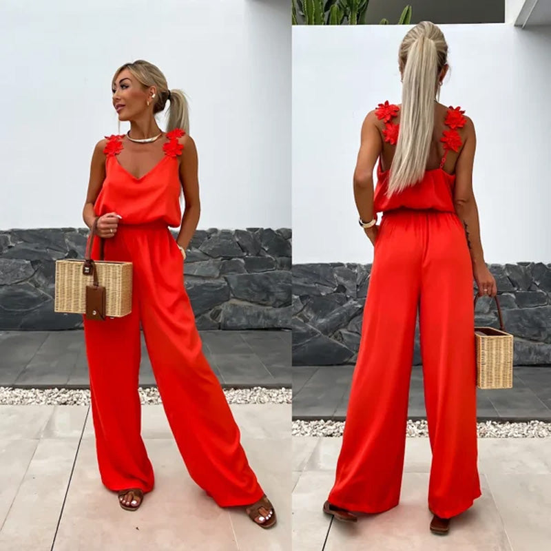 ZARIA SLEEVELESS WIDE-LEG JUMPSUIT