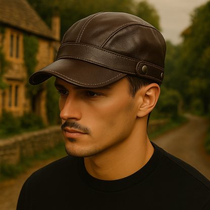 RIVARO™ Vintage Leather Gentleman’s Cap