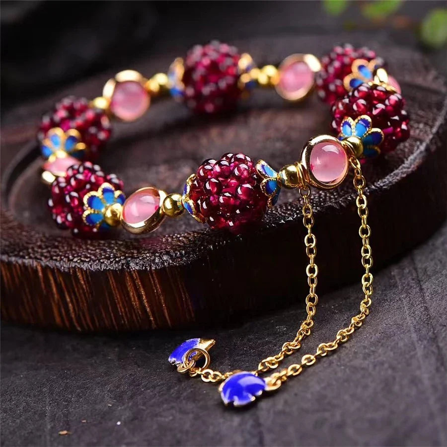 Imperial Garnet Charm Bracelet