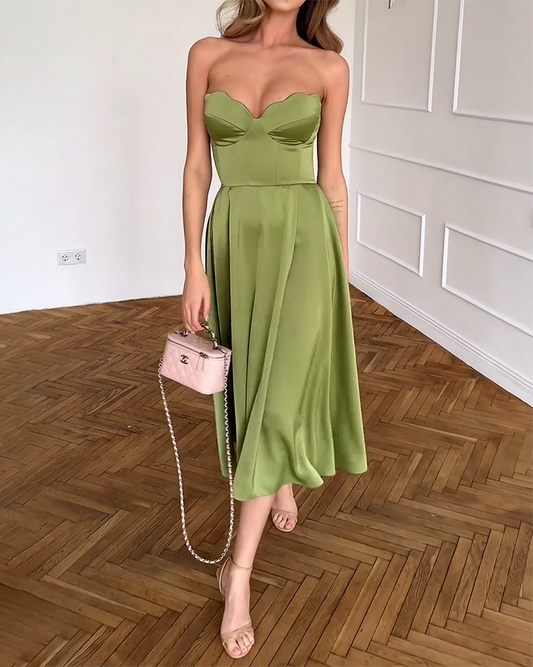 Bianca - Chic Strapless Midi Dress