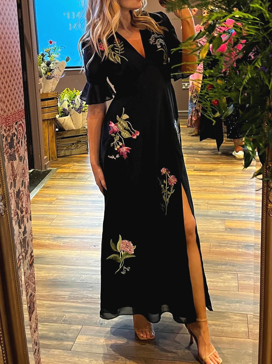 SOLANA EMBROIDERED MAXI DRESS