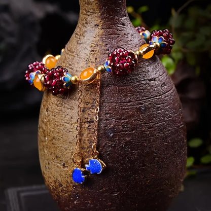 Imperial Garnet Charm Bracelet