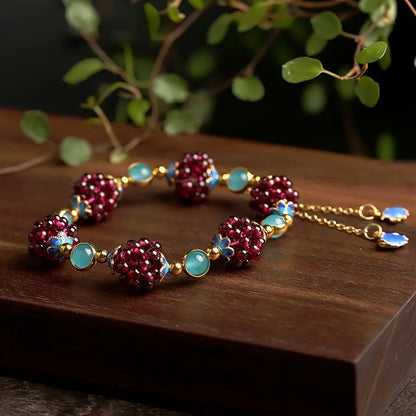 Imperial Garnet Charm Bracelet