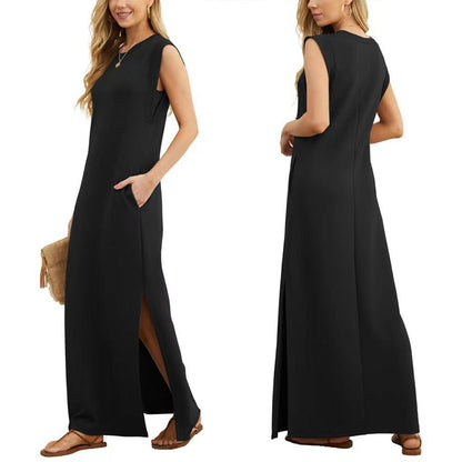 LUNA SUMMER SPLIT-HEM DRESS