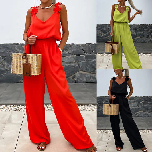 ZARIA SLEEVELESS WIDE-LEG JUMPSUIT