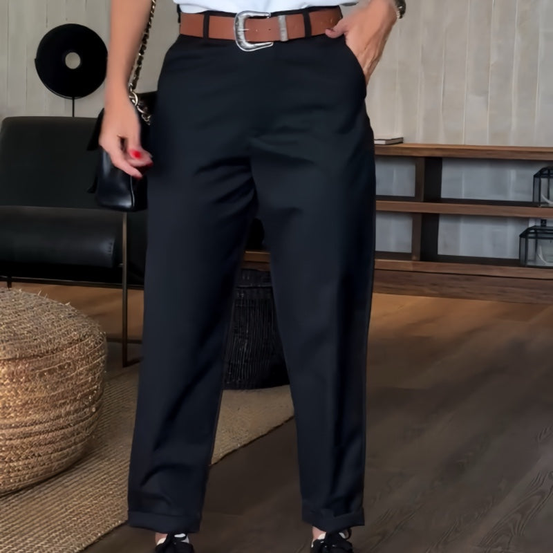 VERONA HIGH-WAIST STRAIGHT TROUSERS