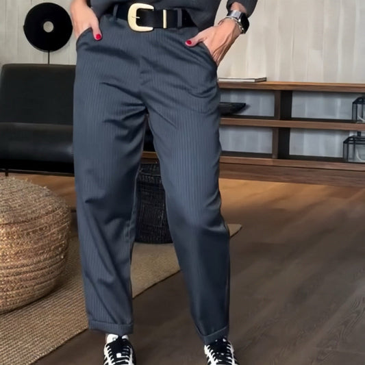 VERONA HIGH-WAIST STRAIGHT TROUSERS