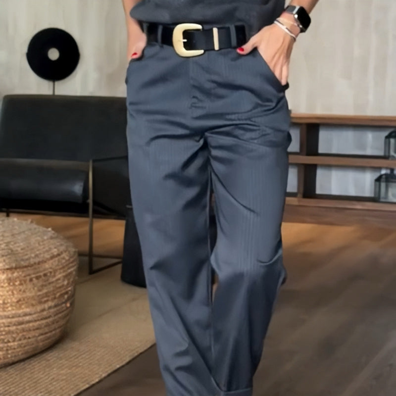 VERONA HIGH-WAIST STRAIGHT TROUSERS