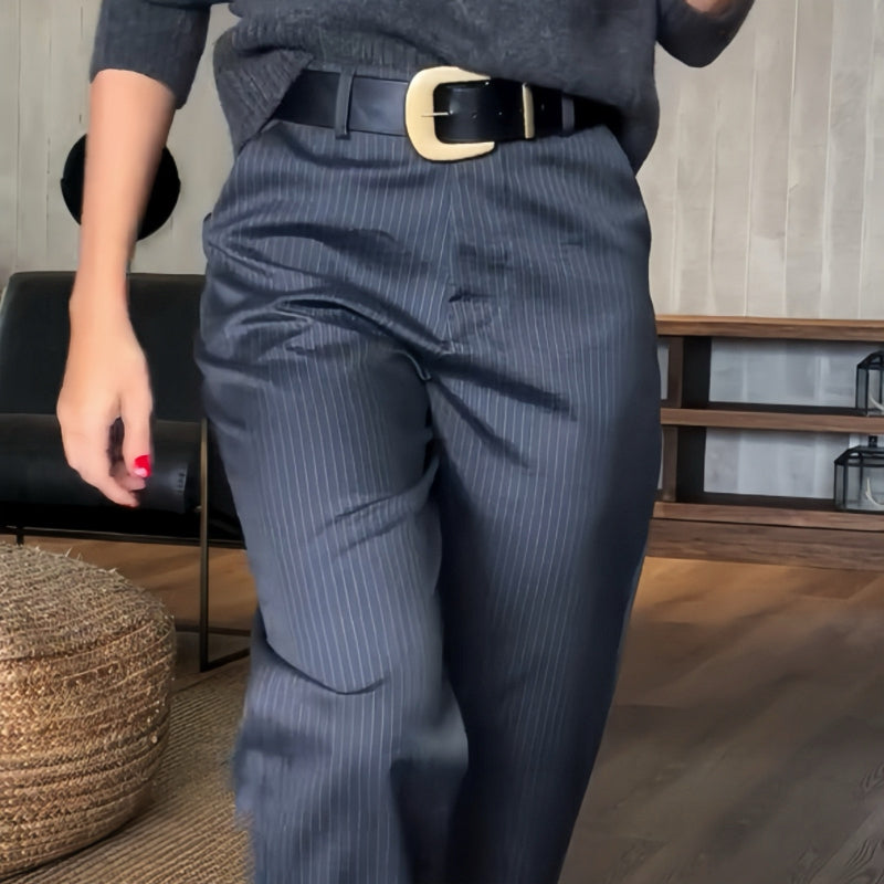 VERONA HIGH-WAIST STRAIGHT TROUSERS