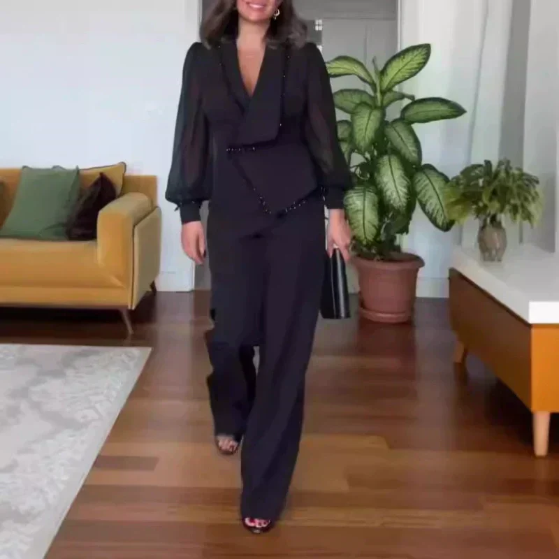 SOLÉA Beaded Wide-Leg Jumpsuit