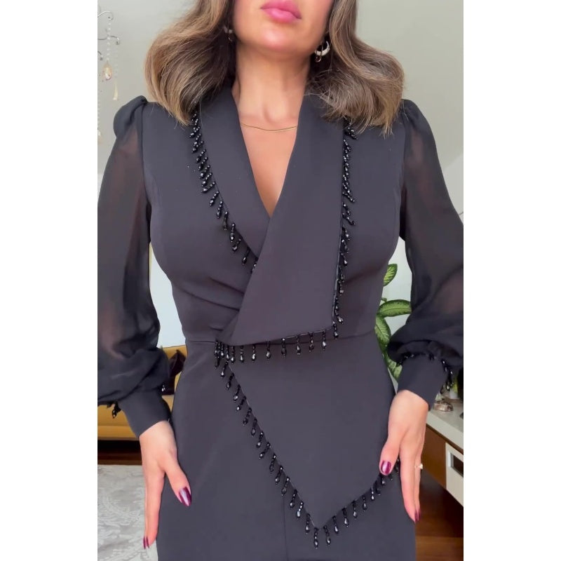 SOLÉA Beaded Wide-Leg Jumpsuit