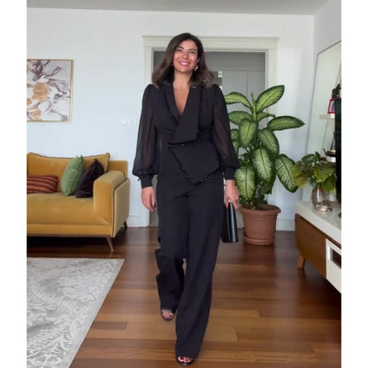 SOLÉA Beaded Wide-Leg Jumpsuit